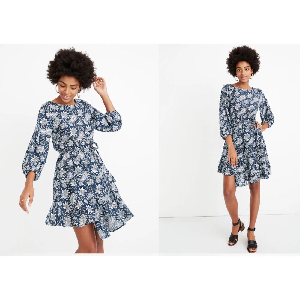 Apiece Apart Sabine Floral Mini Dress Womens Size 4 Boho Cottagecore Chic NEW